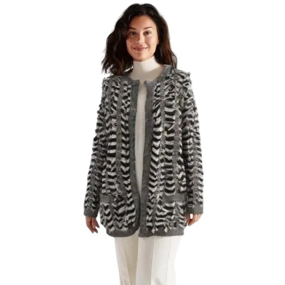 Black and White Fringe Sweater Endless Rose S/M NWT